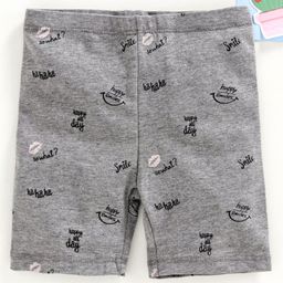 Fox Baby Shorts Happy Smiles Print - Grey-image-76