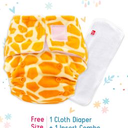 Babyhug Reusable Cloth Diaper With SmartDry Abstract Print  - Yellow-12