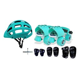 Jaspo Junior Pro Adjustable Roller Skates Combo - Blue-12