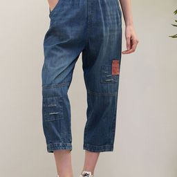 Iconic Women Regular Fit Mid-Rise Mildly Distressed Light Fade Stretchable Jeans-image-40