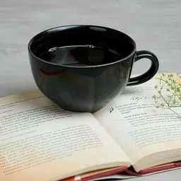 BlackCarrot Black Solid Stoneware Glossy Cups Set of Cups and Mugs-28