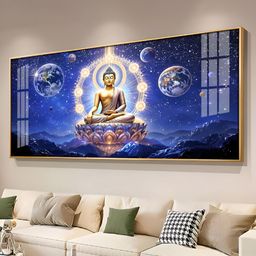 THE NEXT DECOR Illuminated Neon Buddha Glass Finish Horizontal Wall Art-image-31