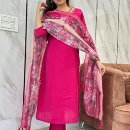Siya Fashion Floral Embroidered Regular Thread Work Kurta & Trousers With Dupatta-picture-25