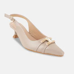 DROP BOLD Pointed Toe Kitten Pumps with Buckles-picture-41
