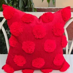 THROWPILLOW Red Embellished Velvet Square Cushion Covers-image-63