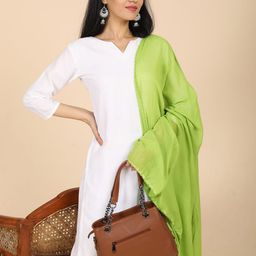 Ushvii Floral Embroidered Chikankari Cotton Dupatta-33