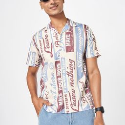 People Men Slim Fit Opaque Printed Casual Shirt-image-89