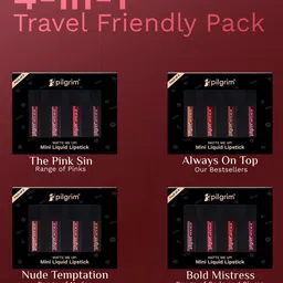 Pilgrim Set Of 4 Matte Me Up Mini Liquid Lipstick - 4 ml Each - Always On Top image 3