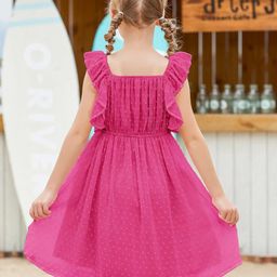 R Cube Flutter Sleeve Georgette Fit & Flare Midi Dress image 4