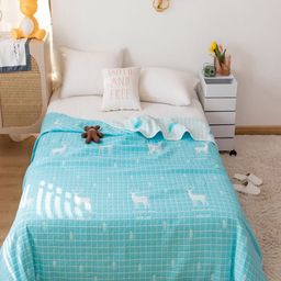 JC HOME Unisex Blue Blankets Quilts and Dohars-image-5