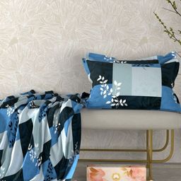Pure Decor Velar Sib Blue Printed Pure Cotton 220TC King Bedsheet Set-2.74 m x 2.74 m-image-40