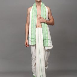 Exotic India Men White Dhotis-image-16