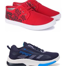 Spotwalk Men Set Of 2 Mesh Running Shoes-image-98