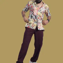 STITCH MONKEY Men Comfort Spread Collar Abstract Printed Casual Shirt-image-81