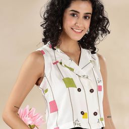 Anouk Geometric Print Wrap Crop Top-image-52