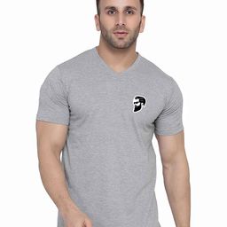 Blisstone V-Neck Applique Slim Fit Cotton Casual T-shirt-picture-40