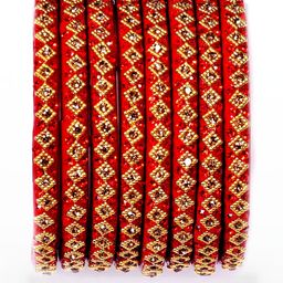 HouseOfCommon Red Glass Bangles-image-81