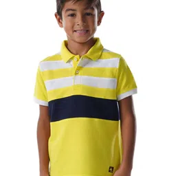 Cherry Crumble Boys Colourblocked Polo Collar T-shirt-28