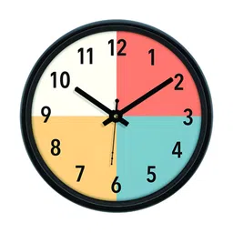 Aura White & Pink Colourblocked Analogue Round Shaped Contemporary Wall Clock-2