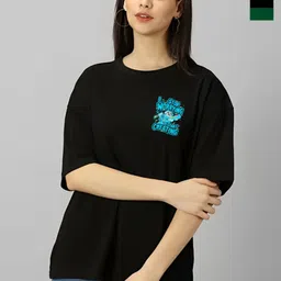 Kushi Flyer Women Varsity 2 V-Neck Drop-Shoulder Sleeves Pockets T-shirt-image-65