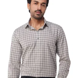 Bombay Shirt Company Tailored Fit Checked Pure Cotton Formal Shirts-image-72