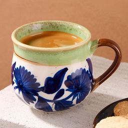 Fabindia White & Blue Printed Ceramic Glossy Mugs Set of Cups and Mugs-7