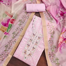 HERE&NOW Embellished Unstitched Dress Material-picture-37
