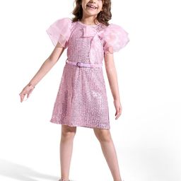 Hola Bonita Print Net A-Line Dress-image-61