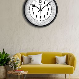 OLIVE TREE Black & White Printed Contemporary Wall Clock-15