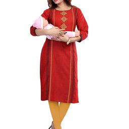 B2F Manufacturing & Designing Kurti Women Ethnic Motifs Embroidered Maternity Kurta-image-80