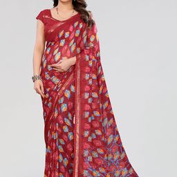 Moda Rapido Red Poly Georgette Embellished Sarees-picture-3