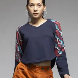SHAYE Women V-Neck Long Sleeves Casual Sweatshirts-image-38