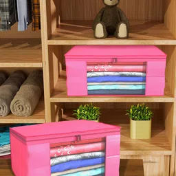 Kuber Industries Pink Set of 4 Regular Drawer Organiser Organisers-16