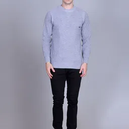 SPORTIZM Men Textured Woollen Pullover Sweaters-image-9