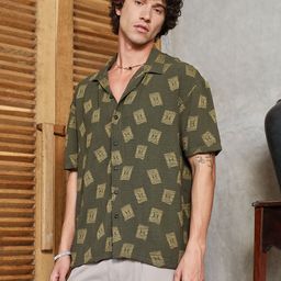 Campus Sutra Men Comfort Opaque Printed Casual Shirt-picture-34