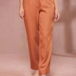 Fabindia Women High-Rise Pleated Trousers-image-9