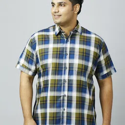 Xmex Men Comfort Checked Plus Size Shirt-image-78