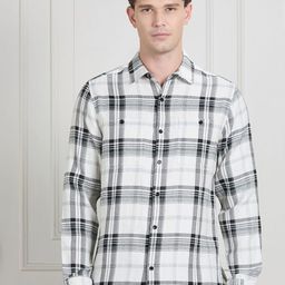 VALEN CLUB Men Premium Checked Spread Collar Cotton Shirt-image-64