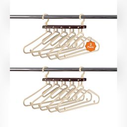Aura Brown Set of 2 Foldable 5 in 1 Cloth Hangers-11