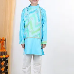 Here&Now X Kinder Kids Boys Regular Pure Cotton Kurta with Trousers-26