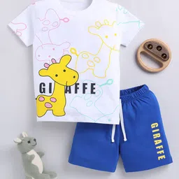 LITTLE FIGHTER Boys Printed Short Sleeves Pure Cotton T-shirt With Shorts-image-80