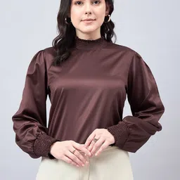 Style Quotient Puff Sleeve Satin Top-image-86