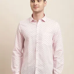 Turtle Men Standard Spread Collar Geometric Printed Formal Shirt-image-12