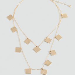MANGO Square Pendant Layered Chain-18