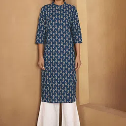 Anouk Paisley Printed Mandarin Collar Pure Cotton Straight Kurta-image-78