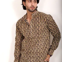The Kurta Studio Men Thread Work Pathani Kurtas-image-8