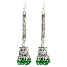 Weariton Green Silver-Plated Jhumkas-image-68