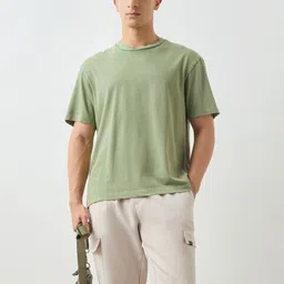 Red Flame Men Solid Round Neck Cotton Relaxed Fit T-shirt-image-61