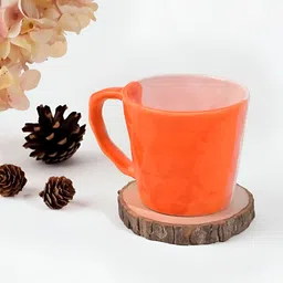 Storepedia Orange & White Handcrafted Textured Ceramic Matte Cups Set of Cups and Mugs-17
