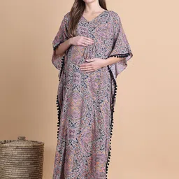 Secret Wish Printed Maternity Nightdress-image-70